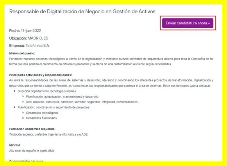 ¿Cuáles son los requisitos generales para postular a una vacante en Movistar?
