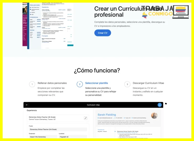 Descargar la oferta laboral específica que deseas aplicar