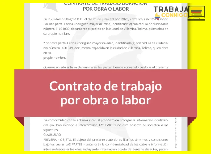 Ejemplo de terminación automática al finalizar la obra o labor determinada