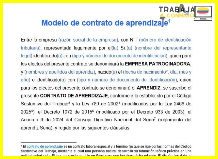 Funcionamiento del contrato de aprendizaje con el SENA